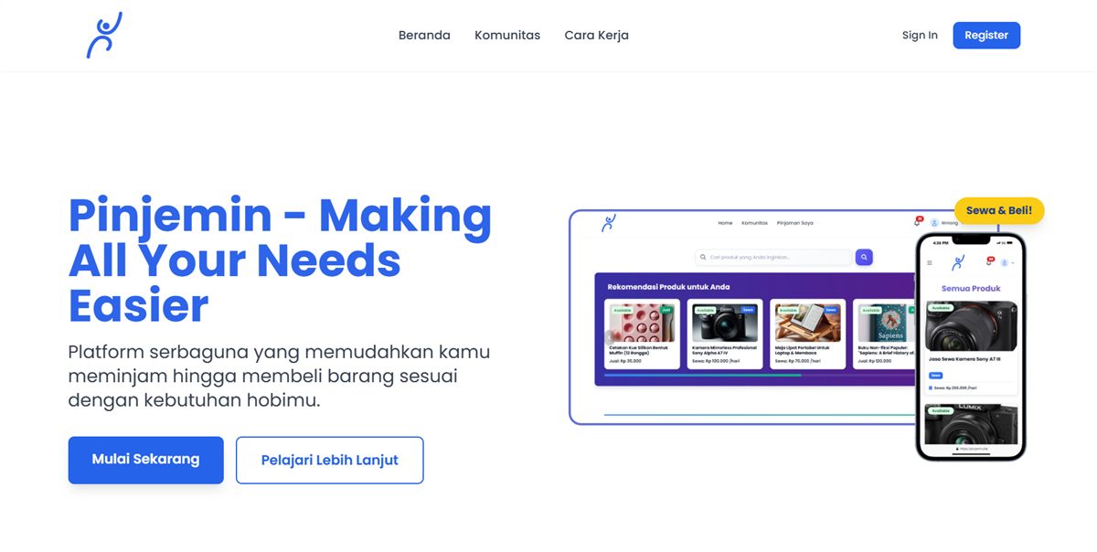 Tampilan Pinjemin